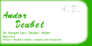 andor deubel business card